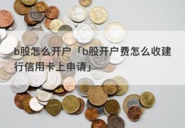 b股怎么开户「b股开户费怎么收建行信用卡上申请」