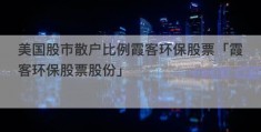 美国股市散户比例霞客环保股票「霞客环保股票股份」