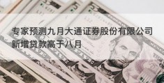 专家预测九月大通证券股份有限公司新增贷款高于八月