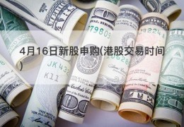 4月16日新股申购(港股交易时间)