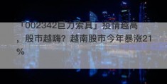 「002342巨力索具」疫情越高，股市越嗨？越南股市今年暴涨21%